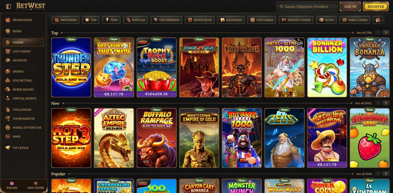 Slots — Betwest Casino